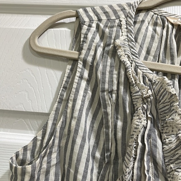 Rebecca Taylor Striped Ruffle Sleeveless Top 8 - Picture 6 of 8